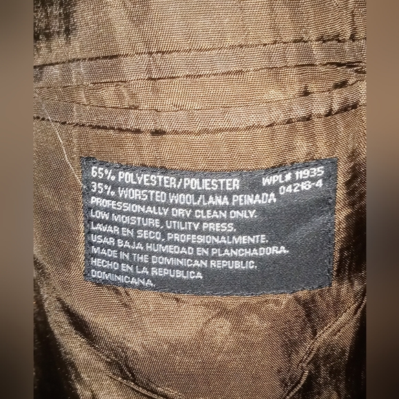 Men's Town Craft Size 46L Coat/Blazer Gray With Penn Stripes - Picture 3 of 5